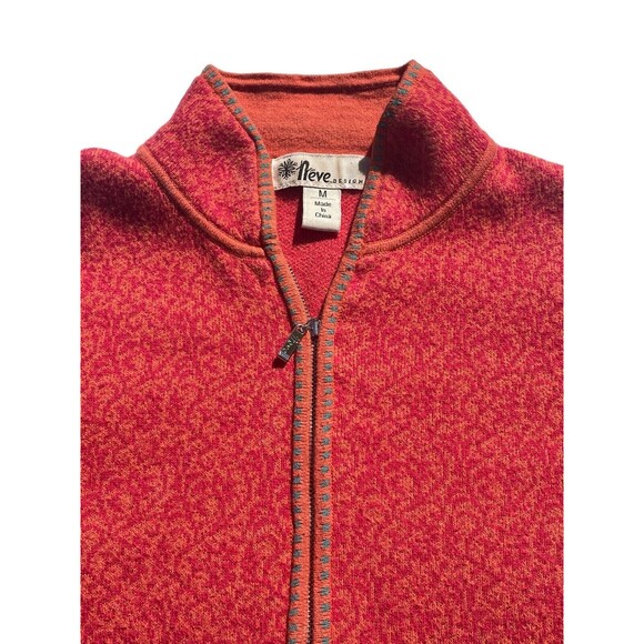 Vintage Neve Designs Zip Cardigan Sweater‎ Sz M Wool Blend Paisley Floral Design - Picture 3 of 14